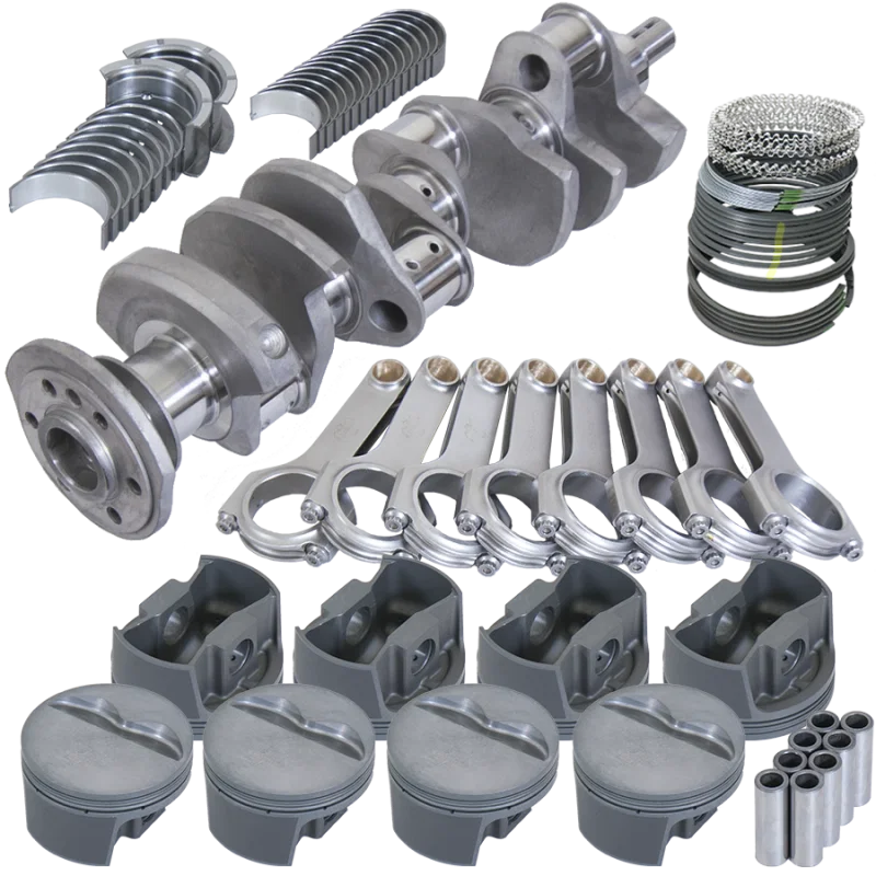 Eagle 12008040, Chevy 350 3.750in Crank 5.700in H-Beam -5cc Flat Top 4.040in Pistons Rotating Assembly