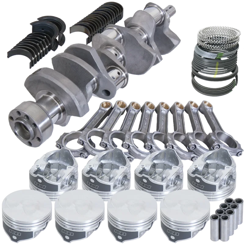 Eagle 62005L030, Chevy 350 1Pc 3.480in Crank 6.000in I-Beam Rod -7cc Flat Top 4.030in Pistons Rotating Assembly