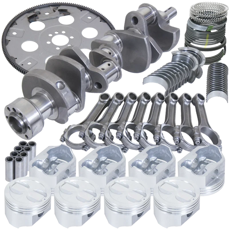 Eagle B15403L04068, Chevy 350 1Pc 3.480in Crank 5.700in I-Beam Rods 4.040in Pistons 168 Tooth FP Balanced Assembly