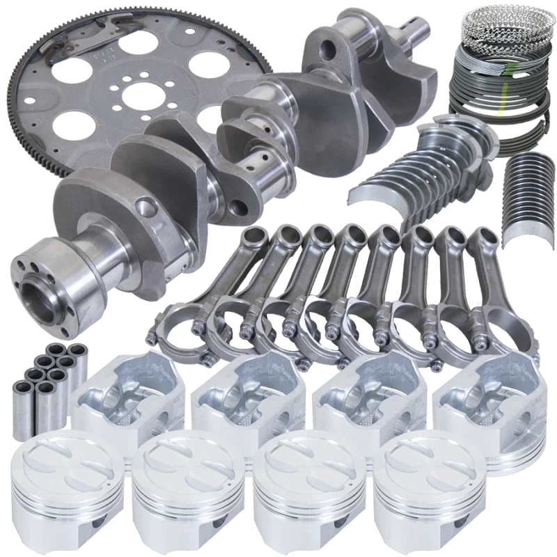 Eagle B15403L03053, Chevy 350 1Pc 3.480in Crank 5.700in I-Beam Rods 4.030in Pistons 153 Tooth FP Balanced Assembly
