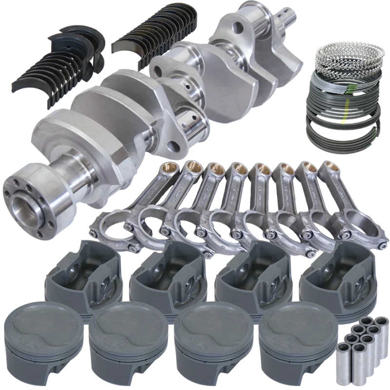 Eagle 62107060, Chevy LT1 350 1Pc 3.750in Crank 5.700in I-Beam Rods -16cc 4.060in Pistons Rotating Assembly