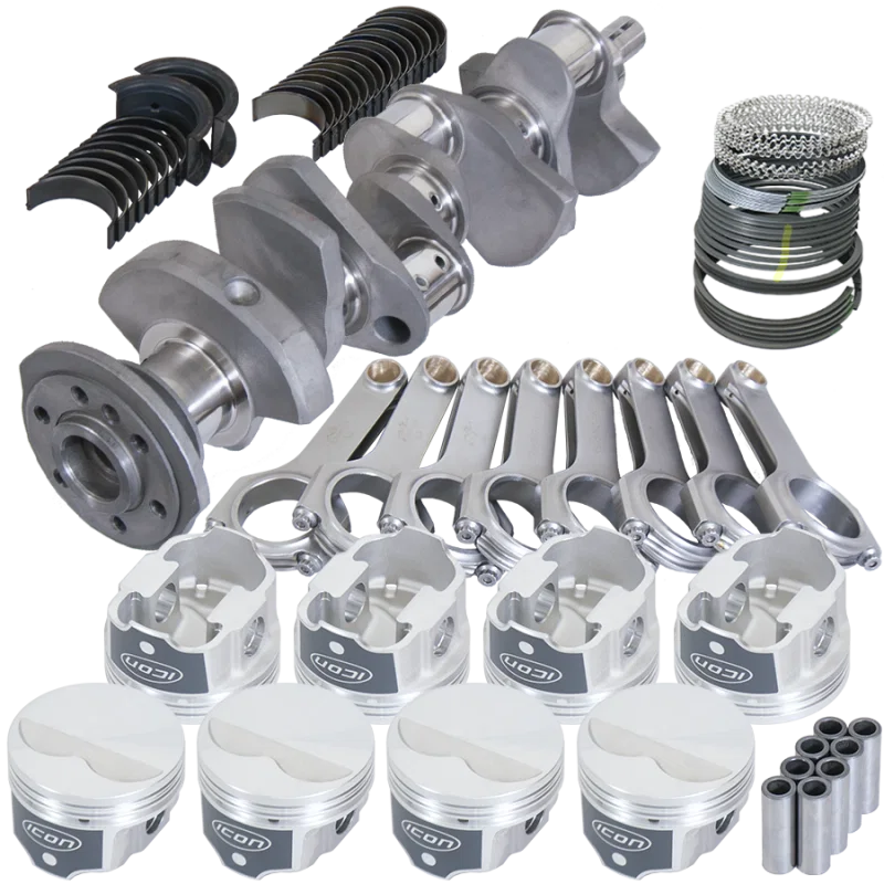 Eagle 12302040, Chevy 350 3.480in Crank 5.700in H-Beam -3.7cc Flat Top 4.040in Pistons Rotating Assembly