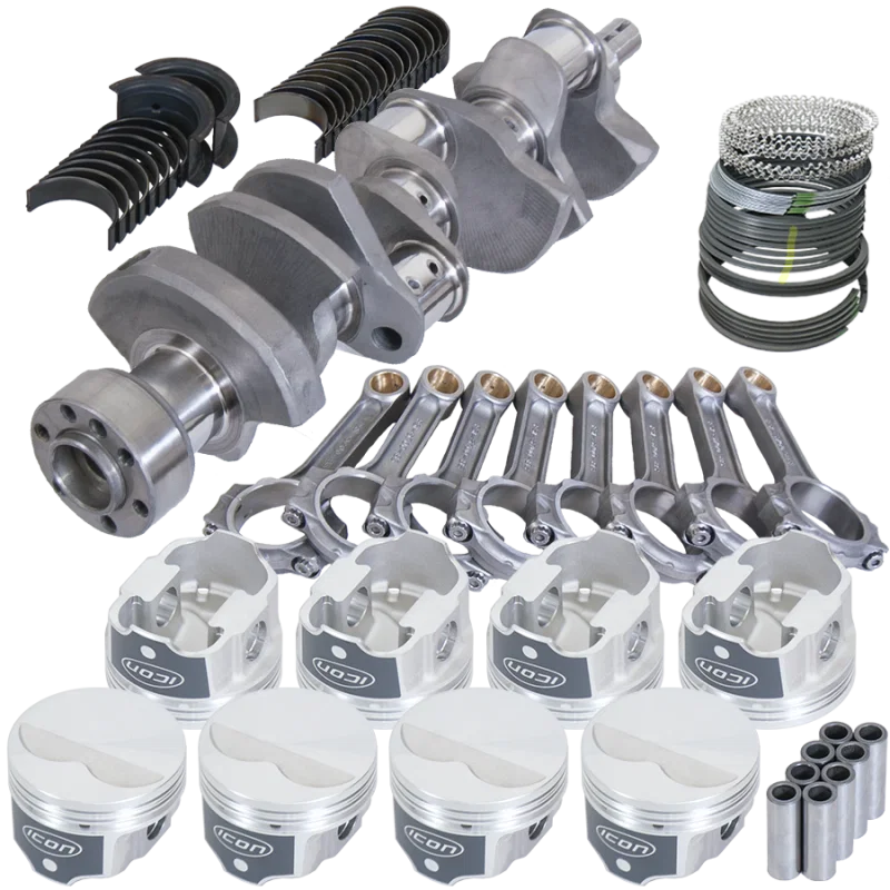 Eagle 62302L030, Chevy LT1 350 1Pc 3.480in Crank 5.700in I-Beam Rods -3.7cc 4.030in Pistons Rotating Assembly