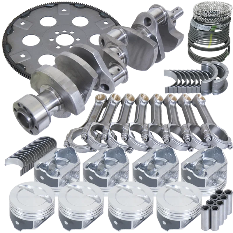 Eagle B15454L06068, Chevy 350 1Pc 3.750in Crank 5.700in I-Beam Rod 4.060in Pistons Eagle 168 Tooth FP Bal Assembly