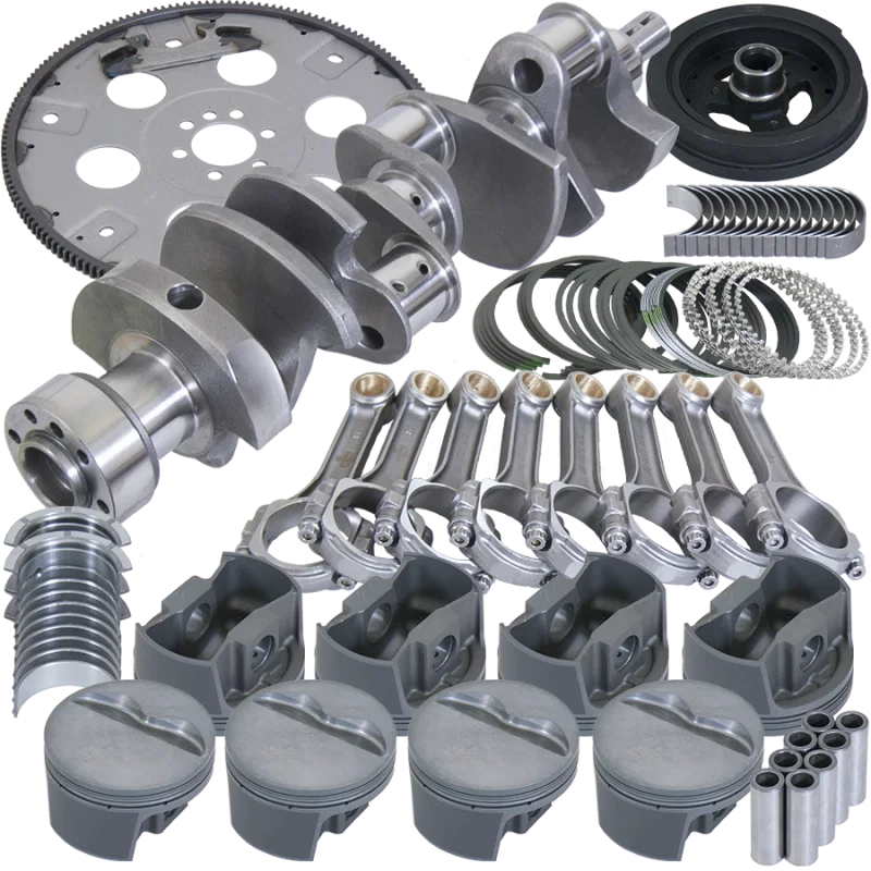 Eagle B13006L06068, Chevy 350 1Pc 3.750in Crank 5.700in I-Beam Rods 4.060in Pistons 168 Tooth FP Balanced Assembly