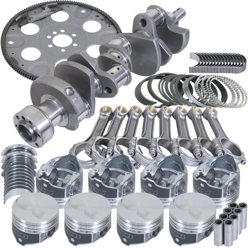 Eagle B13101L03053, Chevy 305 1Pc 3.480in Crank 5.700in I-Beam Rods 3.766in Pistons 153 Tooth FP Balanced Assembly