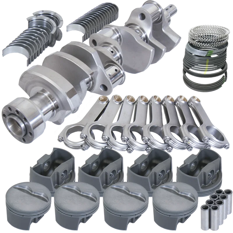 Eagle B12108040, Chevy 350 1Pc 3.750in Crank 5.700in H-Beam -5cc Flat Top 4.040in Pistons Balanced Assembly