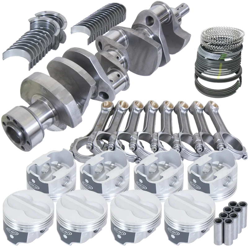 Eagle 13013L040, Chevy 350 1Pc 3.750in Int Balance Crank 5.700in I-Beam Rods 4.040in Pistons Rotating Assembly