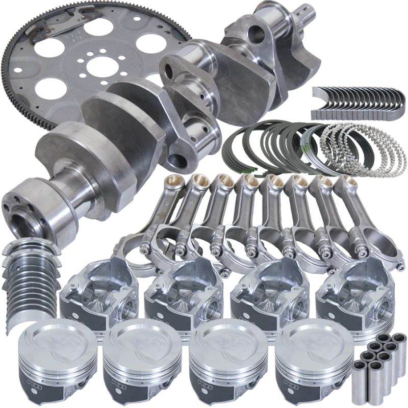 Eagle B13554L04053, Chevy LT1350 1Pc 3.750in Crank 5.700in I-Beam Rods 4.040in Pistons 153 Tooth FP Bal Assembly