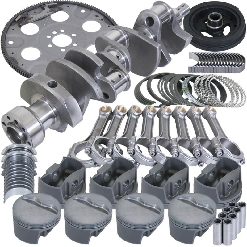 Eagle B13006L06053, Chevy 350 1Pc 3.750in Crank 5.700in I-Beam Rods 4.060in Pistons 153 Tooth FP Balanced Assembly