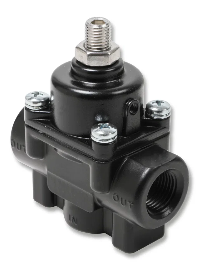 Earl's Performance 12850ERL, Adjustable Fuel Pressure Regulator - Carbureted - Black - 1-4 PSI