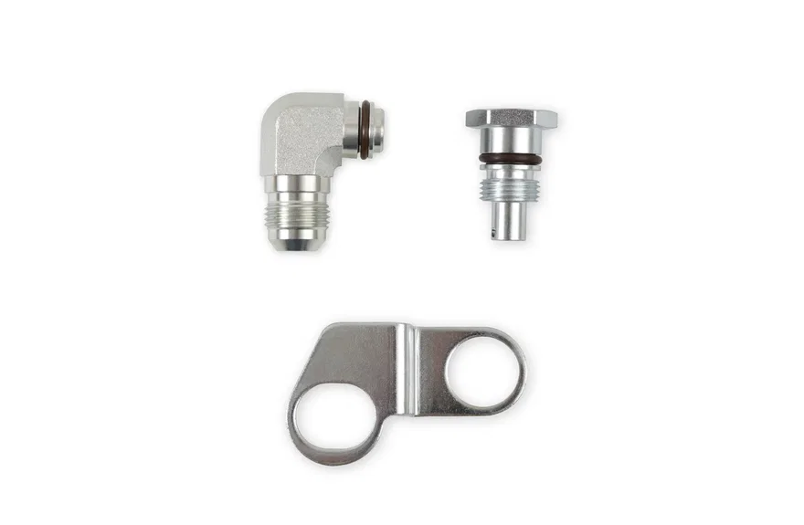 Earl's Performance PS0002ERL, Remote Reservoir Adapter Kit for Saginaw Type II Power Steering Pumps