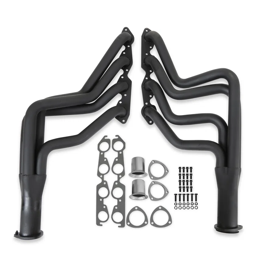 Long Tube Header - Black Paint for Chevrolet and GMC