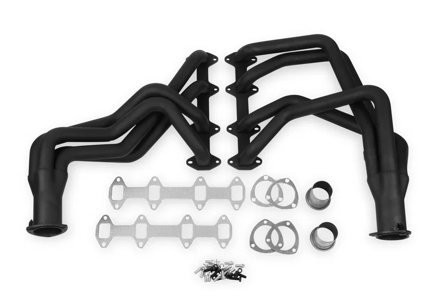 Long Tube Header - Black Paint for 1965-1974 Ford F-100 and F-250