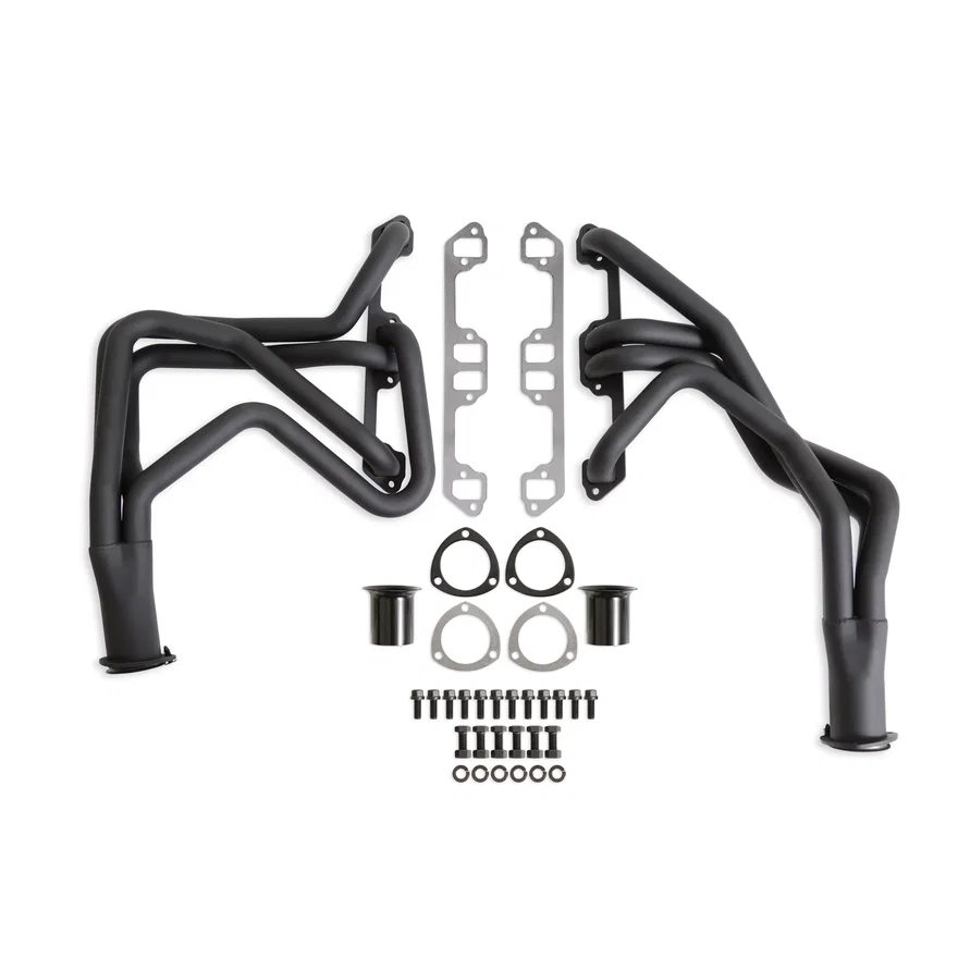 Long Tube Header - Black Paint for Plymouth and Dodge