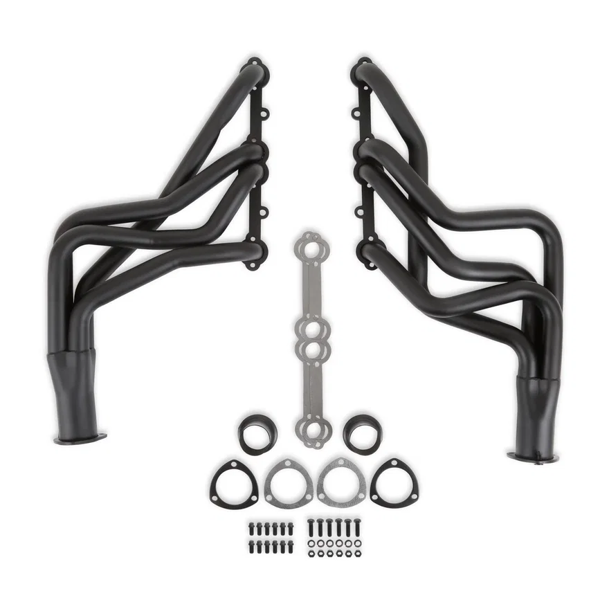 Long Tube Header - Black Painted -1-5/8 in. x 3.0 in. for 36 vehicles