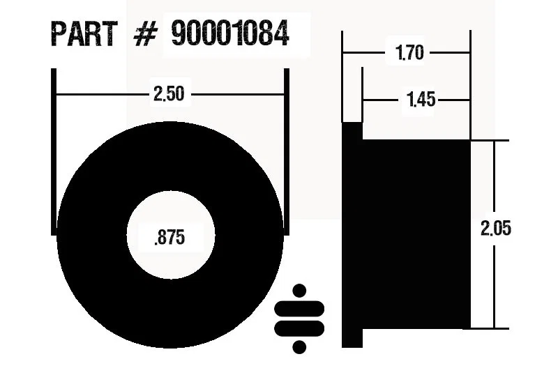 Ridetech 90001084, 1.7in Wide Poly Bushing 7/8in ID
