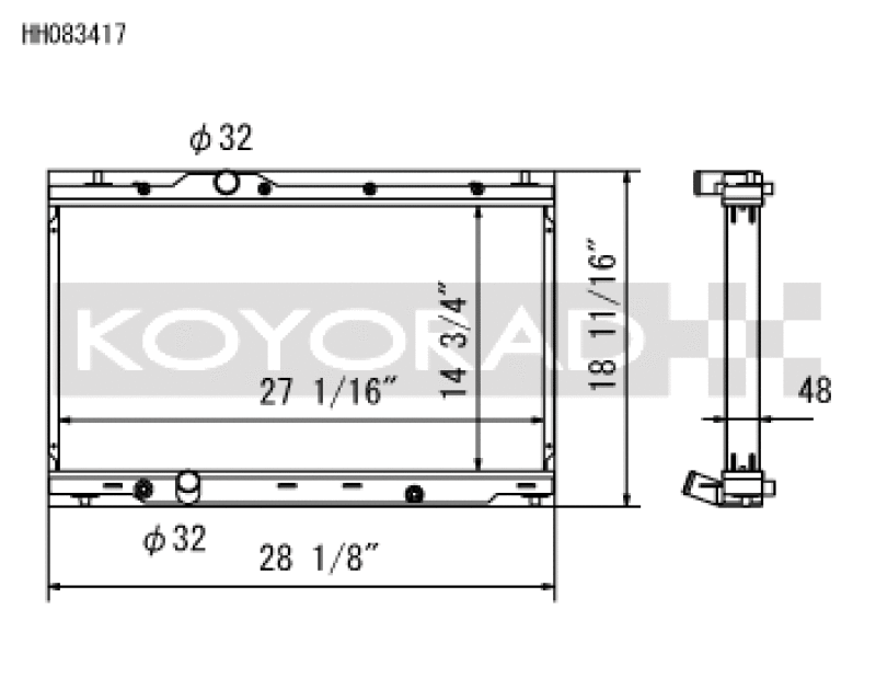 Koyo HH083417, 2017 Honda Civic Type-R Radiator