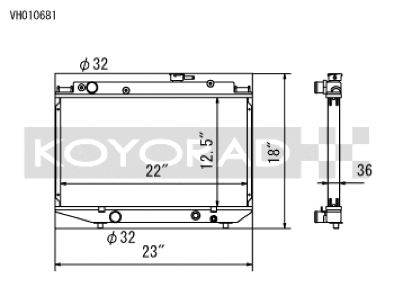 Koyo VH010681, 84-87 Toyota Corolla RWD w/ 3SGE BEAMS 2.0L Engine Swap Manual Radiator