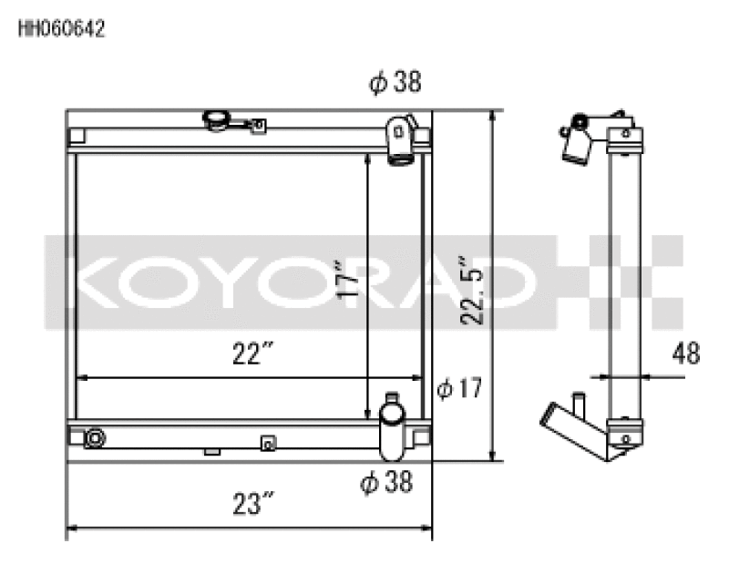 Koyo HH060642, 86-88 Mazda RX-7 FC NA/Turbo (MT) Radiator