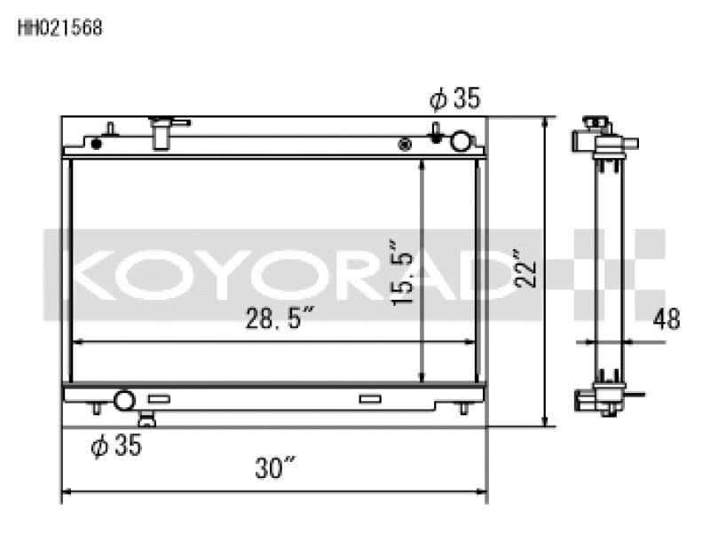 Koyo HH021568, 03-06 Nissan 350Z 3.5L V6 Radiator