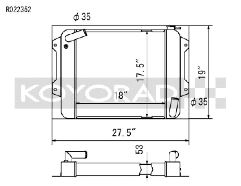 Koyo R022352, 70-78 Datsun 240/260/280Z (MT) Radiator for Nissan