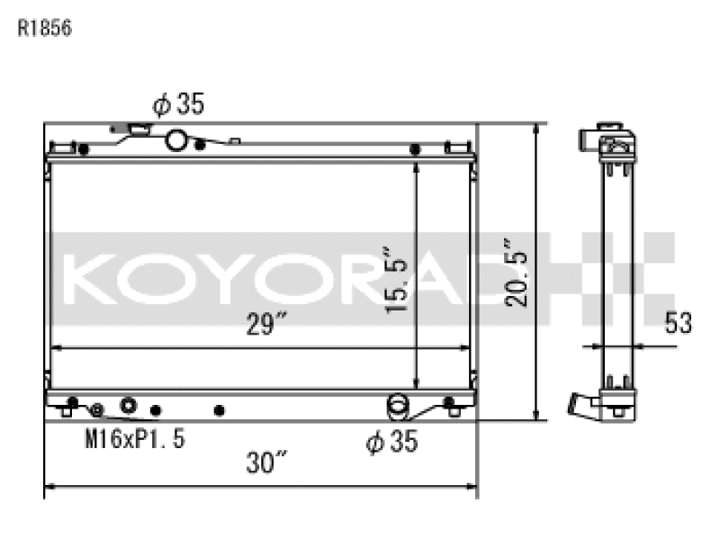 Koyo R1856, 93-98 Toyota Supra NA/Turbo (MT) Radiator
