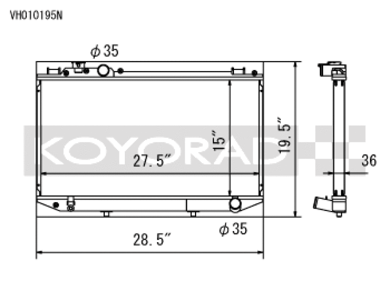 Koyo VH010195N, 89-92 Toyota Cressida 3.0L I6 Manual Only
