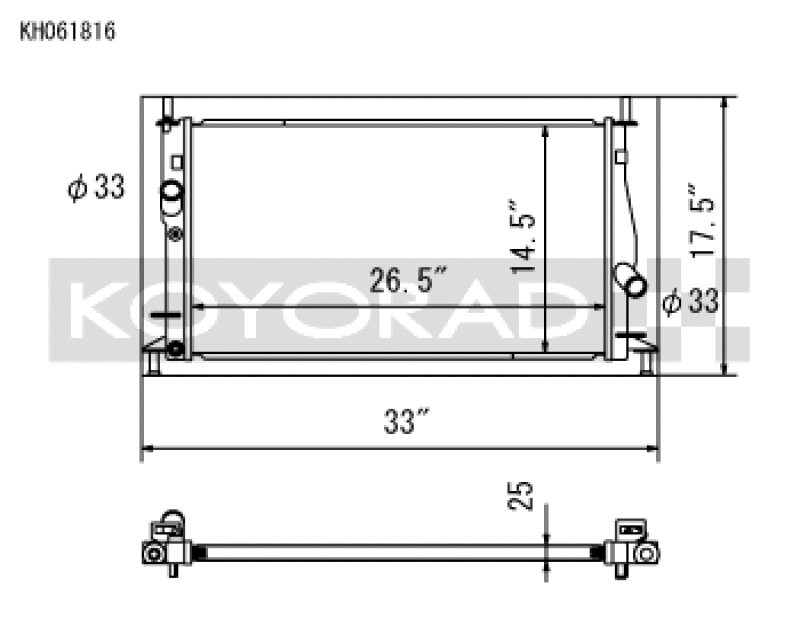 Koyo KH061816, 04-09 Mazda Mazda3/Speed3 2.0/2.3L I4 NA/Turbo (MT) Radiator