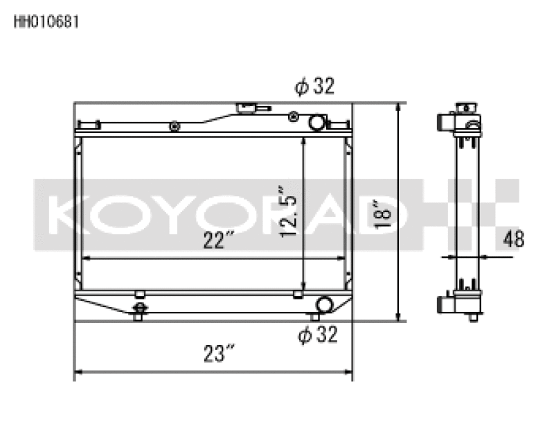 Koyo HH010681, 84-87 Toyota Corolla GT-S 1.6L 4AGE AE86 Radiator