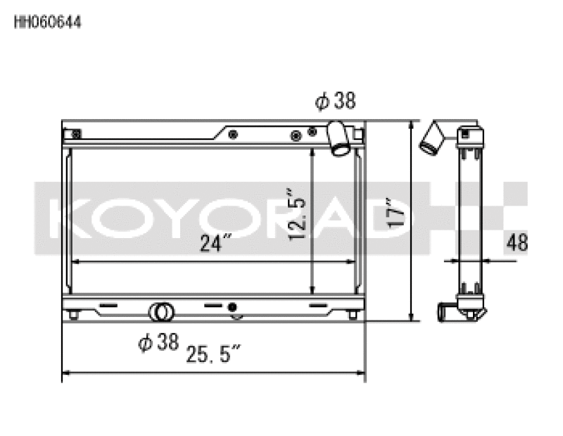 Koyo HH060644, 93-95 Mazda RX-7 1.3L Turbo Radiator