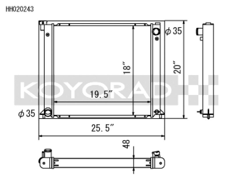 Koyo HH020243, 90-96 Nissan 300ZX 3.0L Turbo (MT) Radiator