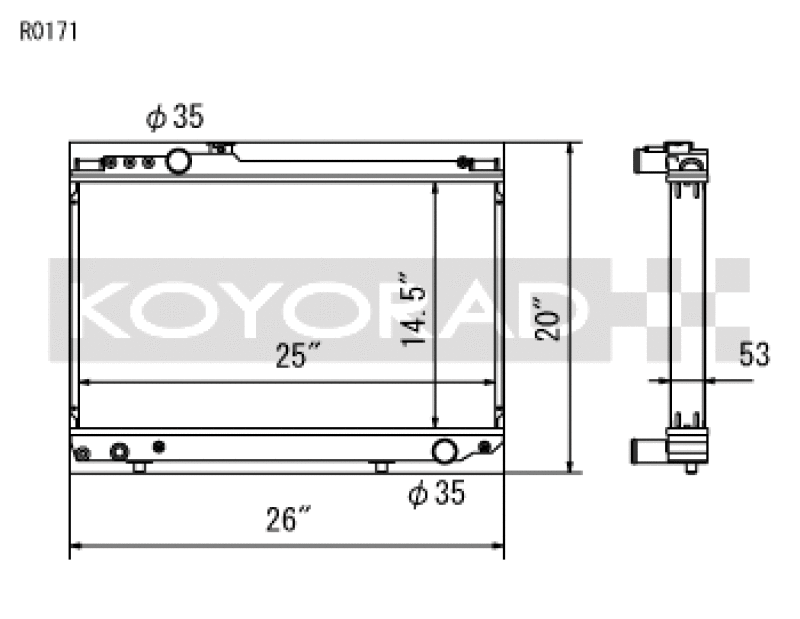 Koyo R0171, 86-92 Toyota Supra NA/Turbo MT Only (USDM Vehicles Req. M16x1.5 Plug) Radiator