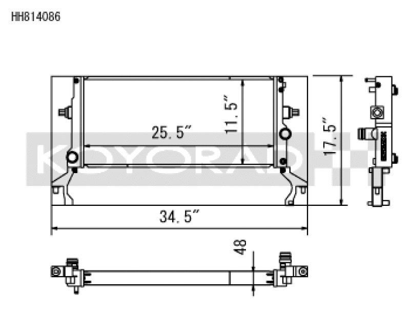 Koyo HH814086, 22-26 Hyundai Elantra N All Aluminum Radiator