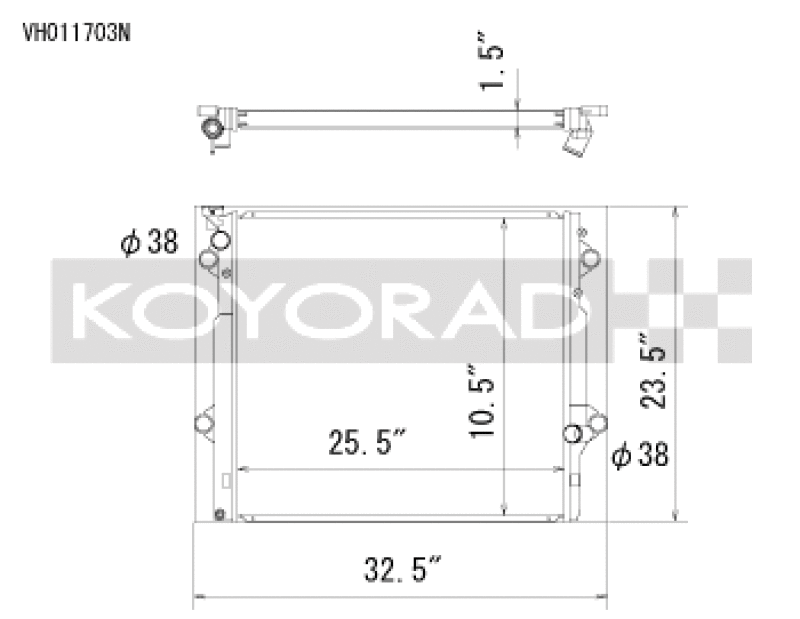 Koyo VH011703N, 03-09 Toyota 4Runner/Lexus GX470 4.7l Aluminum Radiator - Off-Road Use Only