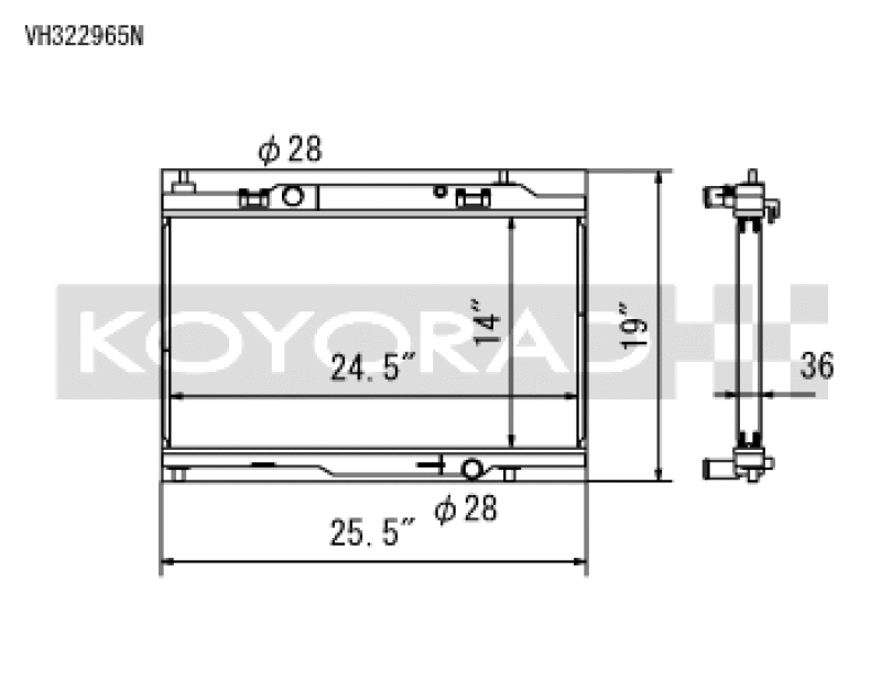 Koyo VH322965N, 14-19 Ford Fiesta ST 36mm Hyper Core + NFLO Triple Pass Radiator