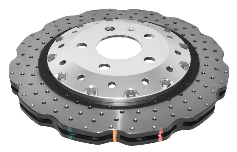 DBA DBA52836WSLVXD, 2014+ Audi RS Q3 Front 5000 Series Cross Drilled & Dimpled Rotor w/Clear Anodized Hat