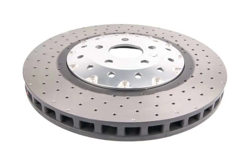 DBA DBA53002SLVXD, Iron Rotors Front 5000 Series Drilled Slotted Rotor w/Silver Hat for 2017 Audi RS7