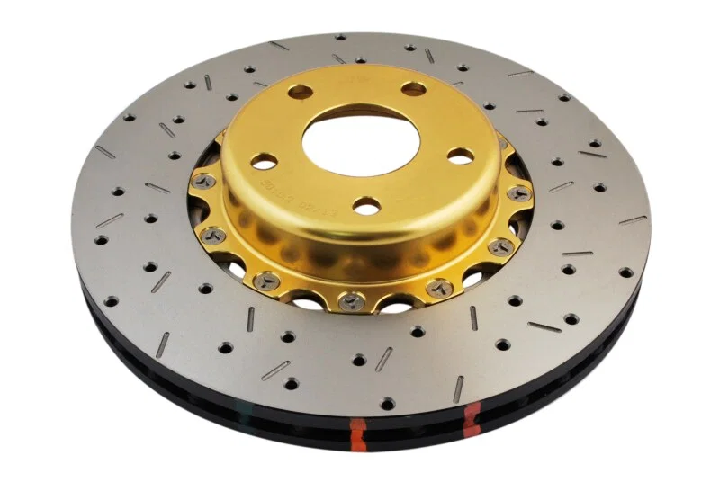 DBA DBA5010GLDXS, 02-10 WRX Premium Front Drilled Slotted 5000 Series Rotor w/ Gold Hat for 11 vehicles