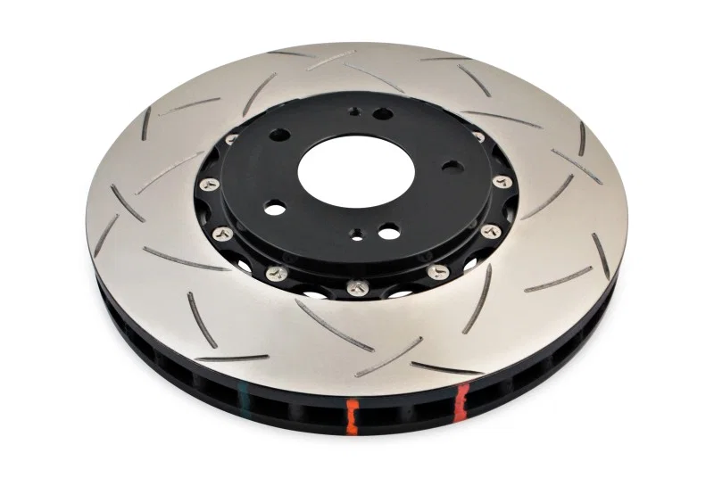DBA DBA52218BLKS, 03-05 Evo 8/9 Front Slotted 5000 Series 2 Piece Rotor Assembled w/ Black Hat for 2003-2006 Mitsubishi Lancer