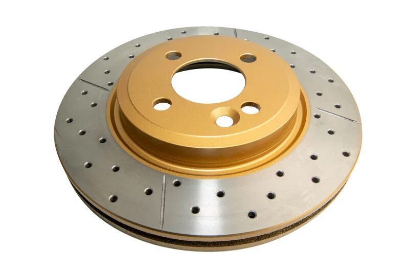 DBA DBA542X, Front Street Series Drilled Slotted Rotor w/Gold Hat for 2002-2006 Mini Cooper