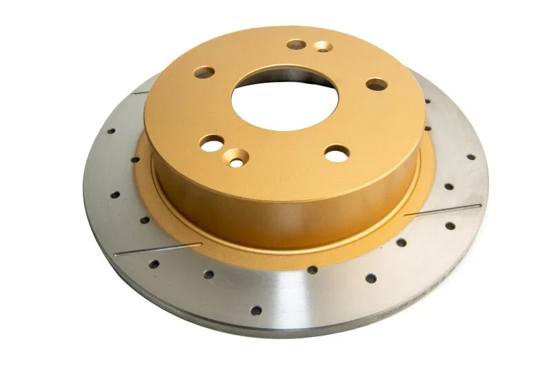 DBA DBA489X, 97-03 Honda Accord 3.0L Rear Drilled & Slotted Rotor (w/Gold Hat)