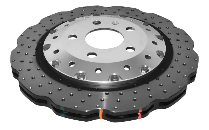 DBA DBA52834WSLVXD, Iron Rotor Front 5000 Series Drilled Rotor w/Silver Hat for 2013-2018 Audi R8 and RS5