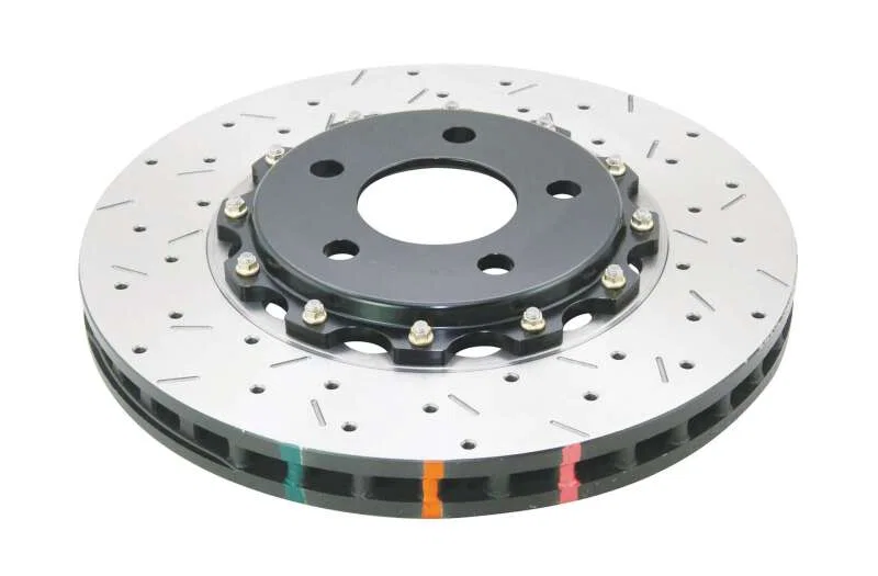 DBA DBA52113BLKXS, V6 Front Drilled Slotted 5000 Series 2 Piece Rotor w/ Black Hat for 2005-2014 Ford Mustang