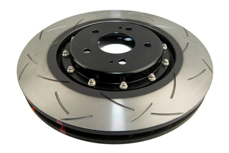 DBA DBA52224V2BLKS, 08+ EVO X Front Slotted 5000 Series 2 Piece Rotor Assembled w/ Black Hat for 2008-2014 Mitsubishi Lancer