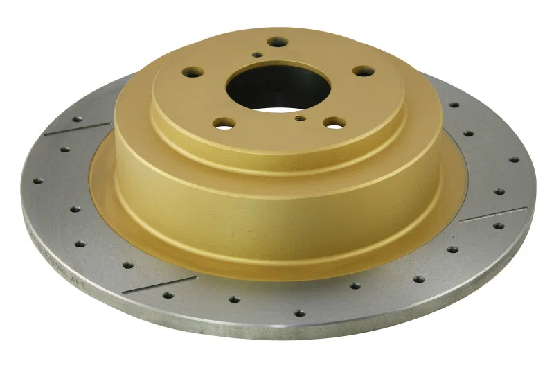 DBA DBA657X, Rear Street Series Drilled Slotted Rotor w/Gold Hat for Subaru