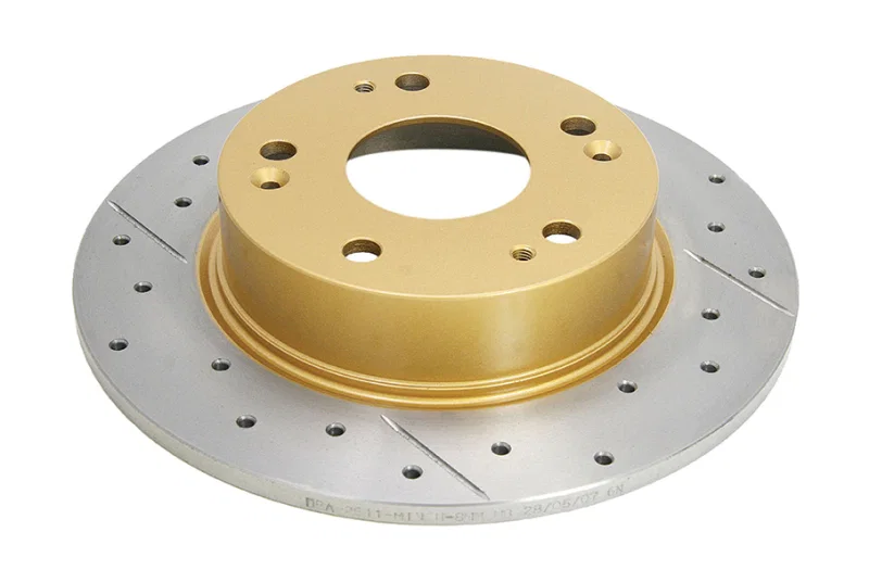 DBA DBA2511X, Rear Street Series Drilled Slotted Rotor w/Gold Hat for 1988-2009 Acura TSX and Honda Accord