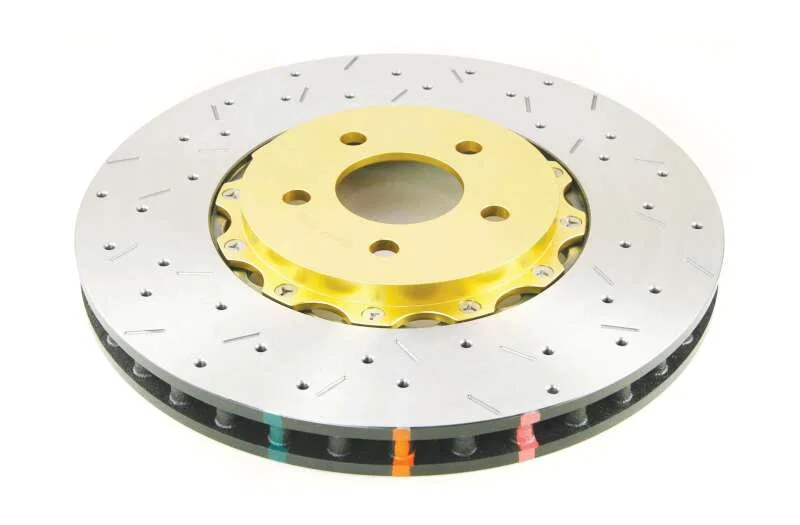 DBA DBA52124GLDXS, V8 Shelby Edition Front Drilled Slotted 5000 Series 2 Piece Rotor Assembled for 2005-2013 Ford Mustang GT