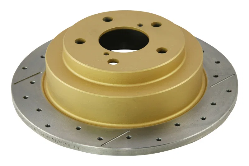 DBA DBA644X, 02-06 WRX 2.5L RS Rear Drilled Slotted Street Series Rotor for Subaru and Saab