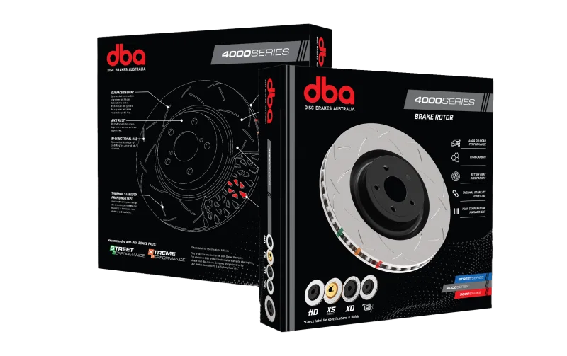 DBA DBA42224WXD, 2008 Mitsubishi Lancer Evolution Front 4000 Series Drilled Wavey Rotor